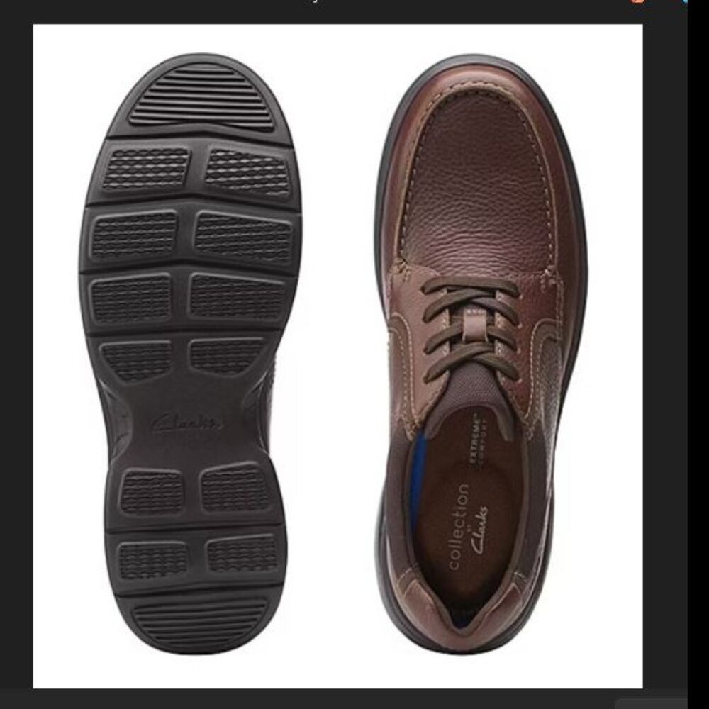 Clarks Men's Bradley Vibe Oxford Shoes Brown Size 8.5 M